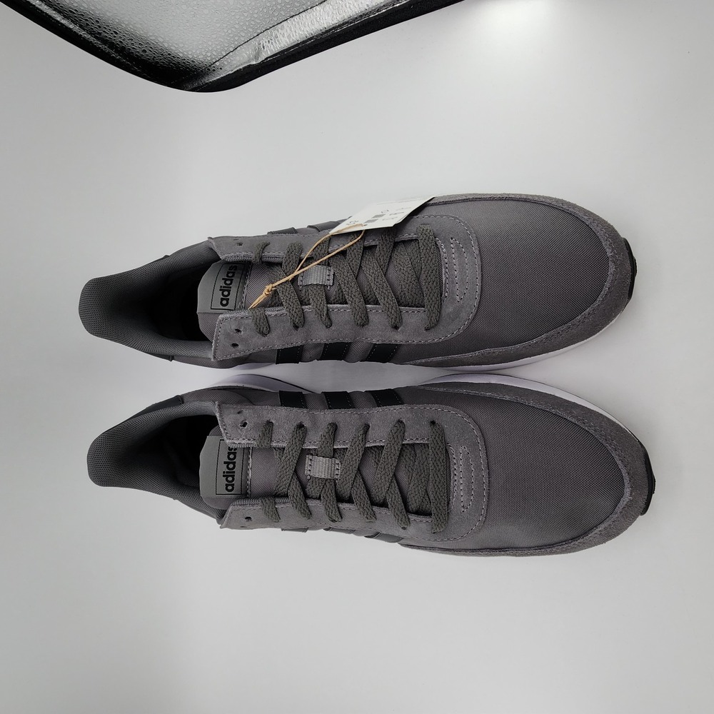 adidas Run 60s 2.0 Shoes Mens 12.5 Grey Four Carbon Running Sneaker GX1740 NEW - Picture 4 of 11